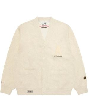 Aape By A Bathing Ape Appliqué V-Neck Cardigan - Natural