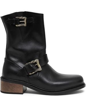 Enfants Riches Deprimes Engineer double-buckle leather boots - Negro