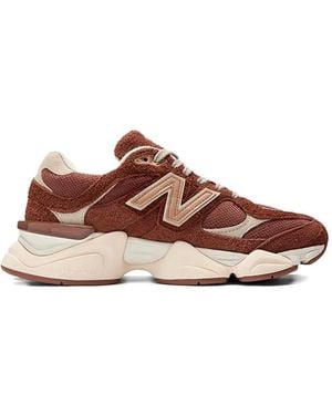 New Balance 9060 Sparrow Suède Sneakers - Bruin
