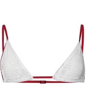 Bondeye Idris Crinkle-Effect Triangle Bikini Top - White