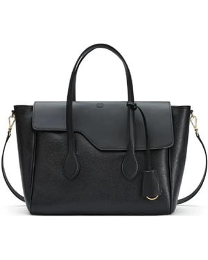 Atp Atelier Large Merlara Asymmetrical-Flap Tote Bag - Black