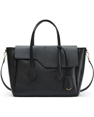 Atp Atelier Large Merlara Asymmetrical-Flap Tote Bag - Black