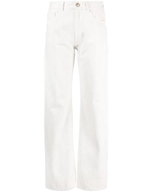 Moorer Vaqueros Rectos De Talle Alto - Blanco