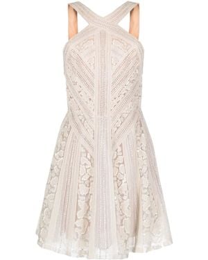 Elie Saab Bead-Embellished Silk Dress - White