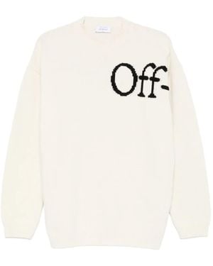 Off-White c/o Virgil Abloh ロゴインターシャ セーター - ホワイト