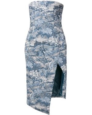 Off-White c/o Virgil Abloh Tapestry Bustier Dress - Blue