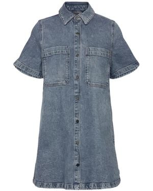 HUGO Buttoned Denim Mini Dress - Blue