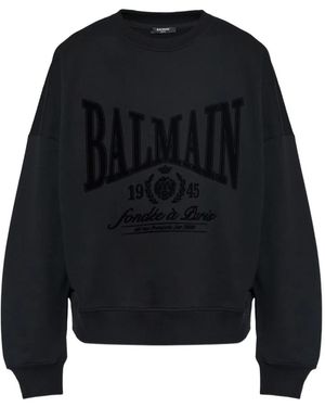 Balmain Logo-Print Sweatshirt - Blue