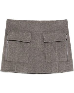 P.A.R.O.S.H. Wool Cloth Skirt - Grey