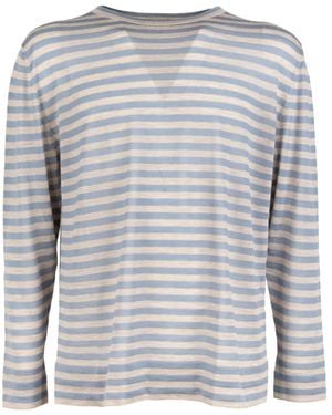 Malo Gestrickter Pullover mit Streifen - Grau