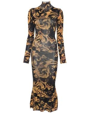 Versace Jeans Couture Kleid Mit Barocco-Print - Schwarz