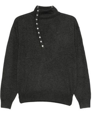 Isabel Marant Calsia high-neck stud-detail sweater - Schwarz