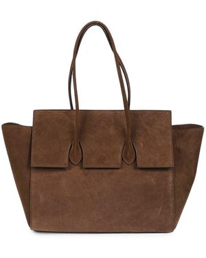 ROUNN Felice Flap 31 Leather Tote Bag - Brown