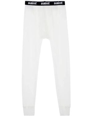 SAINT Mxxxxxx Pantalon Thermique À Taille À Logo - White