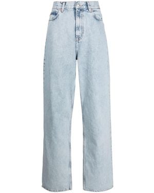 Wardrobe NYC Low-Rise Straight-Leg Jeans - Blue