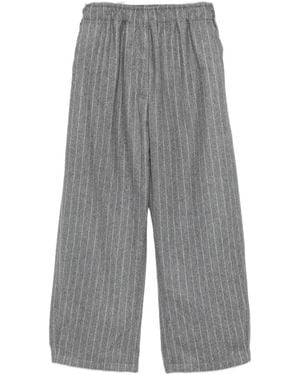 Thelatest Pantalon Ample À Fines Rayures - Grey