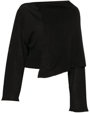 Rick Owens Asymmetric Draped Jumper - Black
