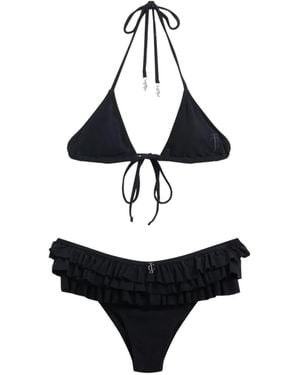 Juicy Couture Bikini En Éponge À Volants - White