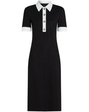KARL LAGERFELD Kleid Mit Kontrastkragen - Schwarz