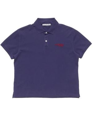 Acne Studios Poloshirt Mit Logo - Blau