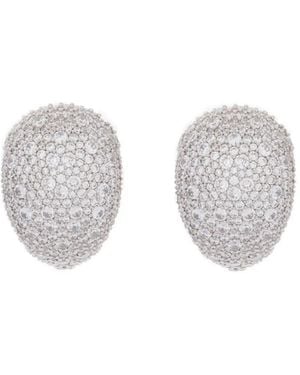 Lanvin Orecchini A Clip Con Cristalli - Bianco