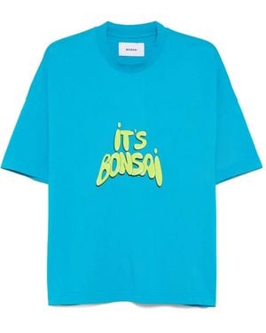 Bonsai Graphic-Print T-Shirt - Blue