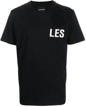 Les Hommes Logo-Print Short-Sleeve T-Shirt - Black