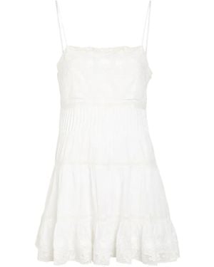 LoveShackFancy Lace-Trim Mini Dress - White
