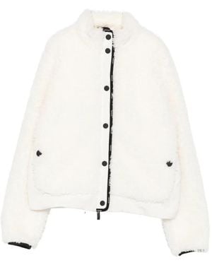Moncler Fleece Zip-Up Jacket - White
