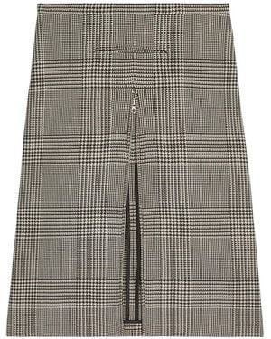 Courreges Zipped Prince Of Wales Midi Skirt - Grey
