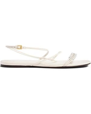 KHAITE Bead-embellished Loop Flat Sandals - ホワイト