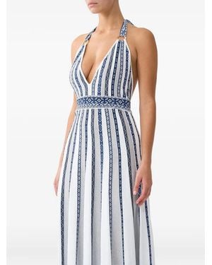 CAMILLA Halterneck Tie Maxi Dress - Blue