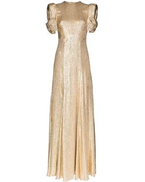 The Vampire's Wife Gold The American Chevron Silk Lamé Gown - Metallic