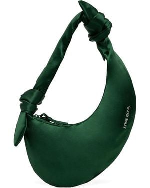 Stine Goya Logo-Print Satin Tote Bag - Green