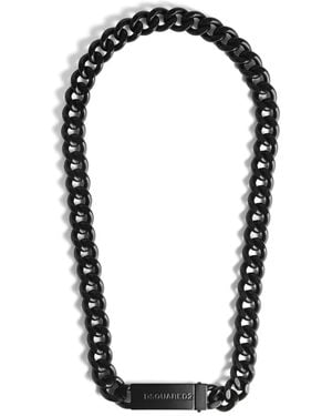 DSquared² Collana A Catena Con Placca Logo - Nero