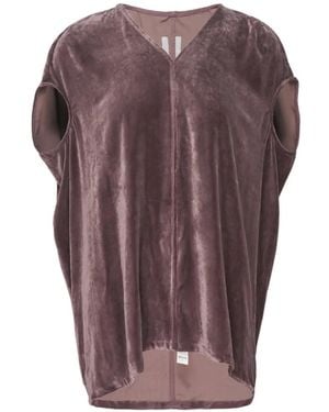 Rick Owens Velvet-Effect V-Neck Top - Purple
