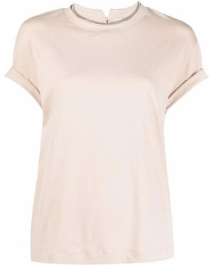Brunello Cucinelli コントラストトリム Tシャツ - ピンク