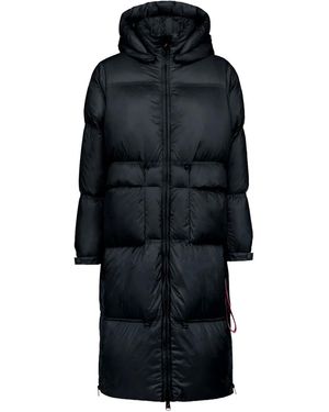 AFTER LABEL Hooded Quilted Puffer Coat - Black