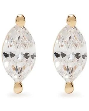 EF Collection Orecchini A Bottone - Bianco