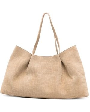 Elleme Bolso Shopper Dimple Con Efecto De Cocodrilo - Neutro