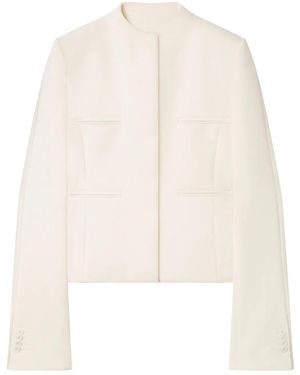 Courreges Heritage Concealed-Fastening Crepe Jacket - White
