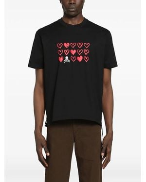 MASTERMIND WORLD Heart-Print T-Shirt - Black