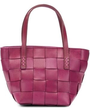 Dragon Diffusion Woven Leather Tote Bag - Pink