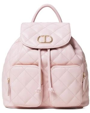 Twinset Zaino Con Placca Logo - Rosa