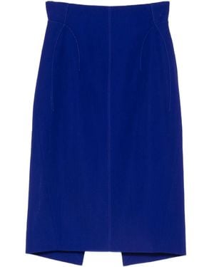 Mugler High Waist Kokerrok - Blauw