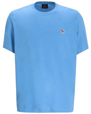 Paul Smith Zebra-Embellished Cotton T-Shirt - Blue