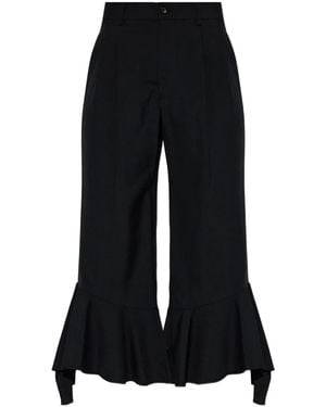 Comme des Garçons Ruffled-Hem Trousers - Black