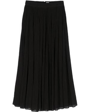 TOTEME Plissé-Effect Organic Cotton Midi Skirt - Black