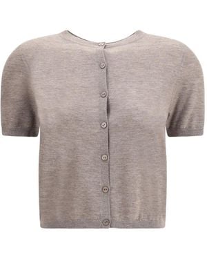 Lisa Yang Charlotte short-sleeve cardigan - Weiß