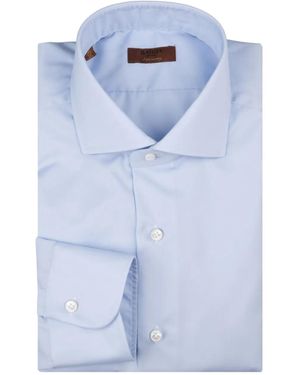 Barba Napoli Long-Sleeve Cotton Shirt - Blue